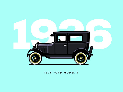 Ford T Model 1926 auto automobile car design flat ford illustration oldtimer retro t model vehicle vintage