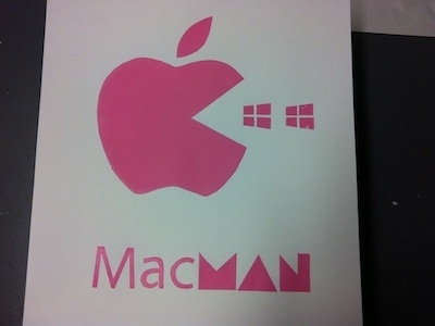 Mac Man Screenprint apple dannii design mac man pac pink screenprint