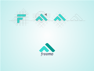 Freemo logo concept f flat freemo logo rotation