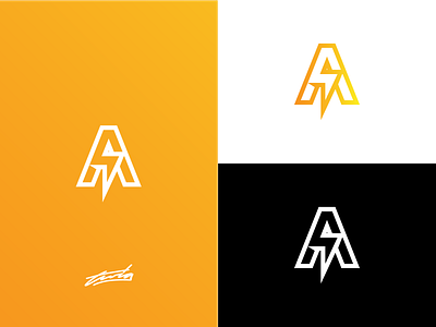 A + Lightning Bolt Logo Concept brand branding design icon illustration illustrator lettering logo monogram typography vector