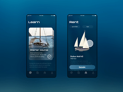 Yachting University 3d animation interface mobile ocean sea travel ui uiux user experience vacation yacht