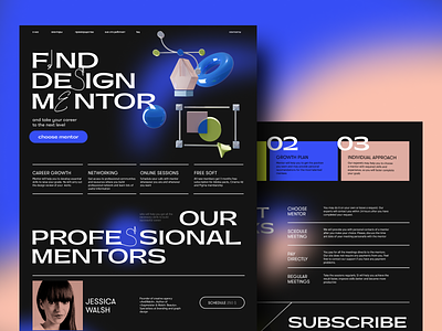 Find Your Design Mentor 3d dailyui illustration landing ui webdesign
