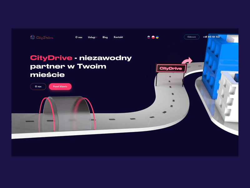 City drive animation adobe aftereffects animation branding cinema4d design driver logo typography ui ux web design website