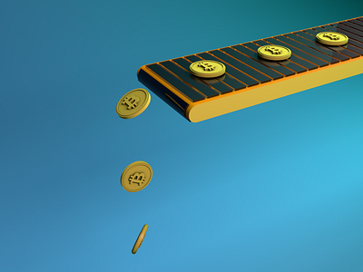 Cryptocurrency 3d render 3