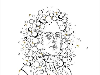 George Frideric Handel composer design drawing graphicdesign handel illustration lithuania modern music portrait poster art vector