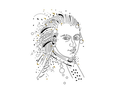 W.A.Mozart composer graphicdesign illustration lineart modern mozart music portrait