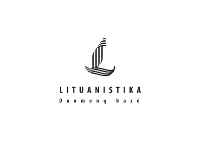 Lituanistika logo design book brand database graphicdesign letterl library lithuania logo logodesign stripes typography virtuallibrary