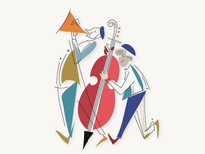 Jazz vibe cello characterdesign cheerful color concert digitalillustration drawing eventdesign illustration movement muscievent music musiccompetition musicians organic school spring