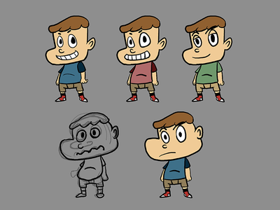 Cartoony Boy Exploration character design