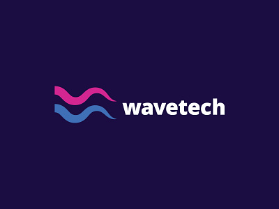 Wavetech - Data Technology analytics data flat logo logo design logo designer minimal tech technology