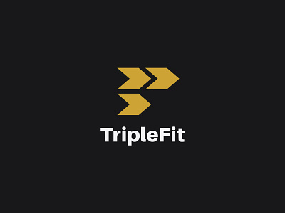 TripleFit - High End Fitness Studio abstract fitness fitness logo fitness studio flat gym gym logo logo logo design logo designer minimal