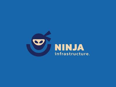 Ninja Infrastructure. - Fiber Optics abstract character fiber optics flat illustration infrastructure logo logo design logo designer minimal ninja ninja logo