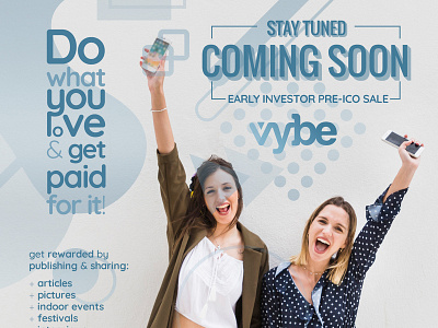 Vybe | Coming Soon block chain branding crypto crypto currency crypto wallet cryptocoin design ico investors partyscene pay vybe
