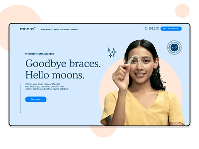 Moons homepage aligners braces dental dental care health ux web design