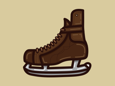Old Time Hockey Skate clean flat graphic designer hockey illustration minimal skate skates