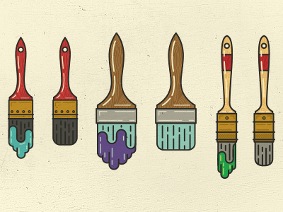 Additional Paint Brushes brush drip flat graphic graphic design illustration paint paint brush retro vector vintage