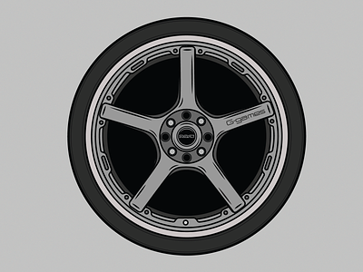 Rays G-Games 77W Wheel aftermarket car car design design graphic design illustration jdm line art race car racing rays vector volk wheel wheels