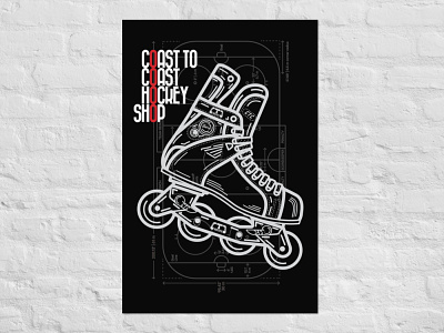Coast To Coast Hockey Tacks Skate Poster