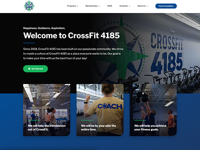 CrossFit 4185 Website - Digital Wolf Agency blue clean crossfit design fitness flat graphic design green gym local logo minimal ui vector web design web development website