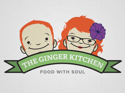 Ginger Kitchen Logo blog brand branding design food ginger graphic design kitchen logo retro texture