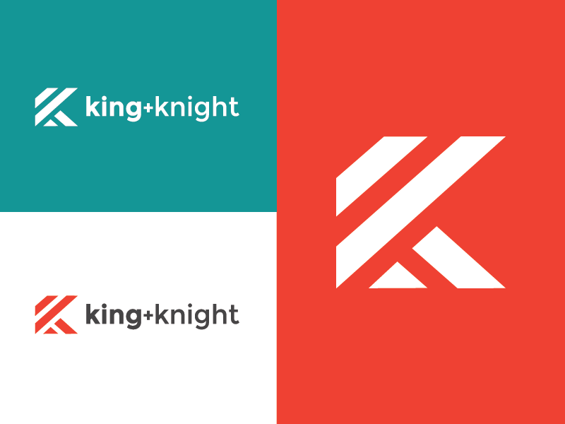 king + knight rebrand clean minimal logo design graphic design brand branding lines icon design k logo