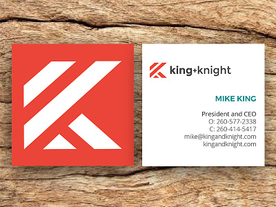 King + Knight Square Business Cards agency back brand business cards card front graphic design moo square