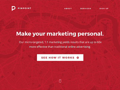 Pinpoint One Page Website Comp flat header map marketing one page red responsive saas ui ux website wordpress