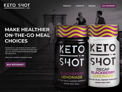 KetoShot Website - Scenario77 bottles branding clean dark design healthy layout ui ux web design website