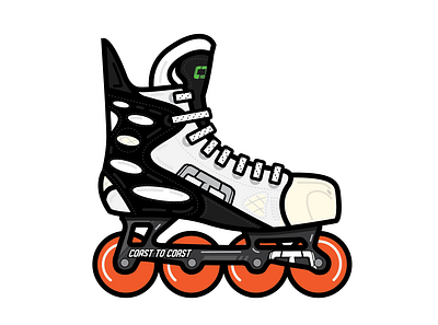 Nike Retro Roller Hockey Skate - Coast to Coast Hockey branding canada clean design federov flat graphic design hockey illustration labeda nike retro roller hockey vector vintage