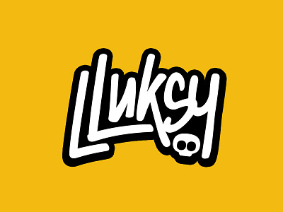 Lluksy Logo banksy design font freehand graffiti graffitti handwritten illustration skeleton skull streetart tag typography