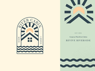 River Cabin Logo design graphic design illustration logo typography vector