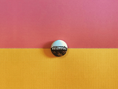 Good Ghosts Co. Pin ad buttons digital merch merchandise photo staging physical pin pink retro typography