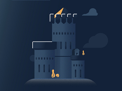 A lonely castle design flat graphic design illustration