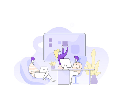 Co-working illustration design flat graphic design illustration web