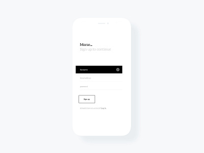 Minimal Sign Up Screen - Light theme