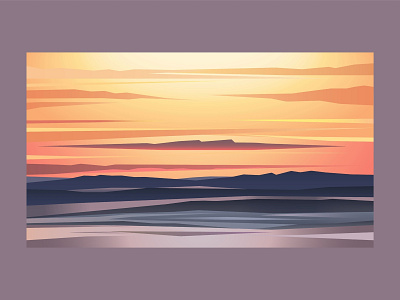 Northern sunset adobe illustrator design flat illustration landscape design landscape illustartion sunset vector winter