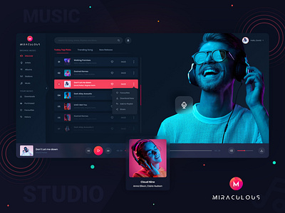 Miraculous - Music web app (Dark Version)