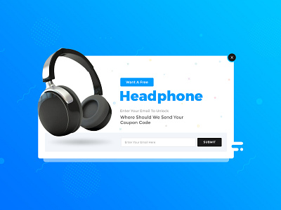 Headphone Popup Design blue head headphone optin popup