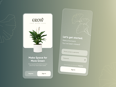 Sign In Mobile Form for Plant Shop App
