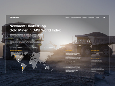 Design Concept for Gold Mining Company company design desktop gold industrial industrial design industrialdesign manufacture manufacturing mining newmont site site builder site design sites ui ui ux ui design uidesign uiux