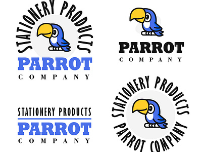 parrot stationery art branding design graphic design illustration logo typography ui ux vector