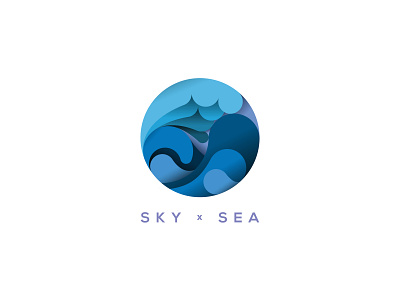 Sky x Sea design icon illustration logo vector