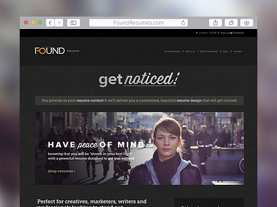 Found Resumes homepage landing page resume slider