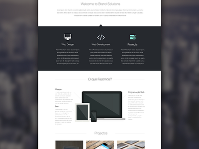 Brand Solutions Website brand design flat design one page projects ui design web design website