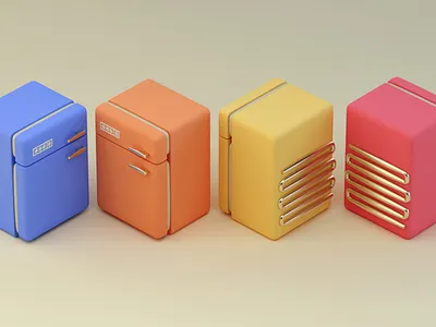 Fridges of colour art c4d c4dfordesigners colourful cute design render tutorial workshop