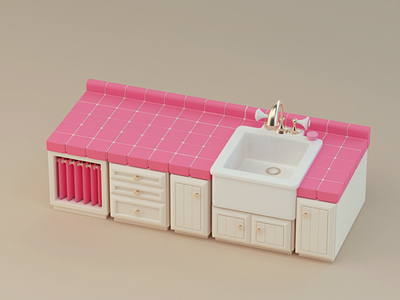 Pink Countertop 3d animation c4d c4dfordesigners cinema4d design maxon motion motion graphics