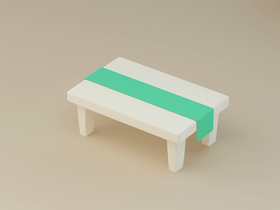 Green table 3d animation c4d chairs cute illustration maxon motion motiongraphics stylized table