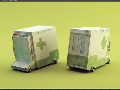 Ambulance for "On the Run" ambulance bodypaint c4d cg cinema 4d green painter