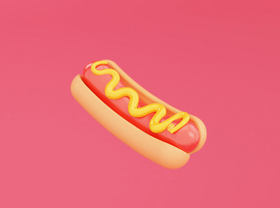 Hotdog 3d c4d cinema 4d hotdog illustration stylized