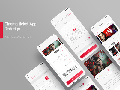 Cinema-Ticket App Redesign (Light) app application cinema concept redesign theatre ticket ui ui ux ui design user user experience user interface